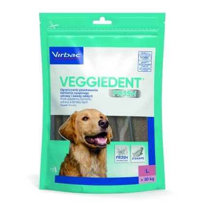 C.E.T. Veggiedent Fresh L (psi nad 30 kg), 15 ks