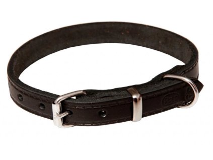Kožený obojek Grazl hladký černý 1,2×35cm