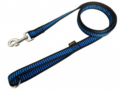 Popruhové vodítko žebrované modré 2×150cm