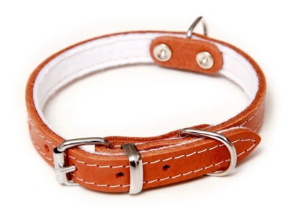 Kožený obojek podšitý Stella přírodní 1,8×50cm