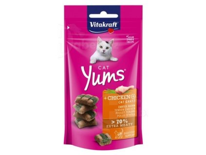 Vitakraft Cat Yums kuřecí s kočičí trávou 40g