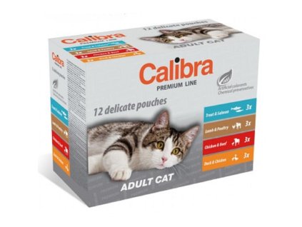 Calibra Cat Premium kaps. Adult Cat multipack 12×100g AKCE