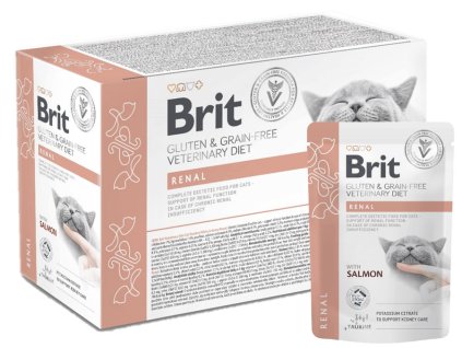 Brit VD Cat Pouch fillets in Gravy Renal 12×85g