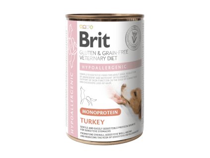 Brit VD Dog GF konz. Hypoallergenic Monoprotein Turkey 400g