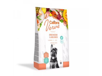 Calibra Dog Verve GF Junior M&L Chicken & Duck