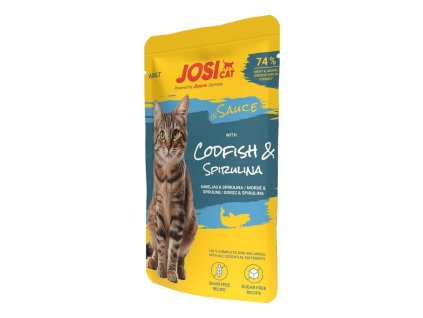 JosiCat kaps. with Codfish & Spirulina in Sauce 85g