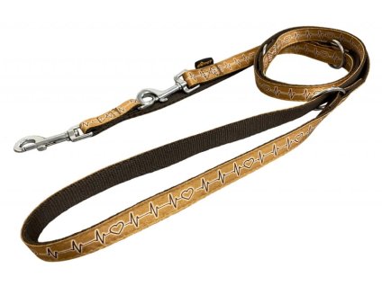 Popruhové vodítko přepínací EKG hnědé 2,5×240cm