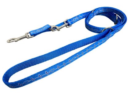 Popruhové vodítko přepínací EKG modré 2×240cm