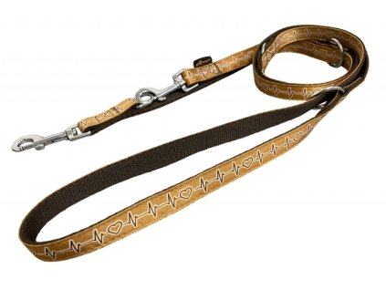 Popruhové vodítko přepínací EKG hnědé 2×240cm