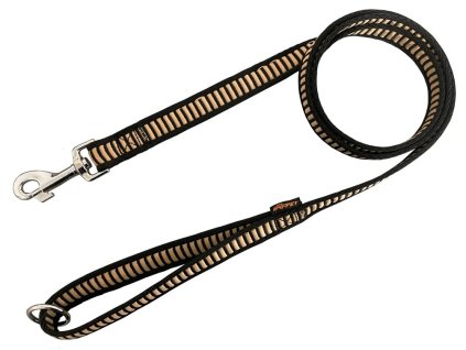 Popruhové vodítko žebrované béžové 2,5×150cm