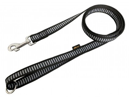 Popruhové vodítko žebrované šedé 2×150cm