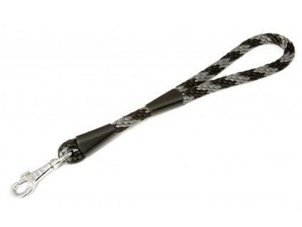 Lanové vodítko ucho Spirála černo-šedé 1,4×35cm