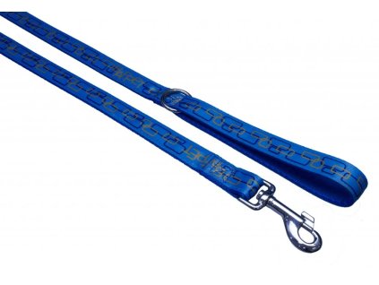 Popruhové vodítko obdélníčky modré 1,5×150cm