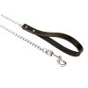 Řetízkové vodítko s koženým uchem černé 0,3×110cm