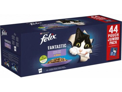 Felix Fantastic s hovězím, kuřetem, lososem, tuňákem v želé 44x 85 g