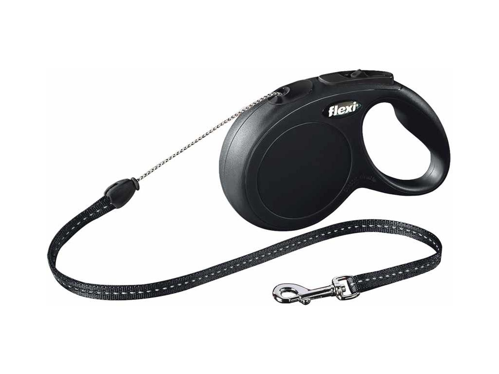 Flexi NEW CLASSIC S lankové vodítko 8m/12kg černá z kategorie Chovatelské potřeby a krmiva pro psy > Obojky, vodítka a postroje pro psy > Vodítka pro psy > Samonavíjecí vodítka pro psy