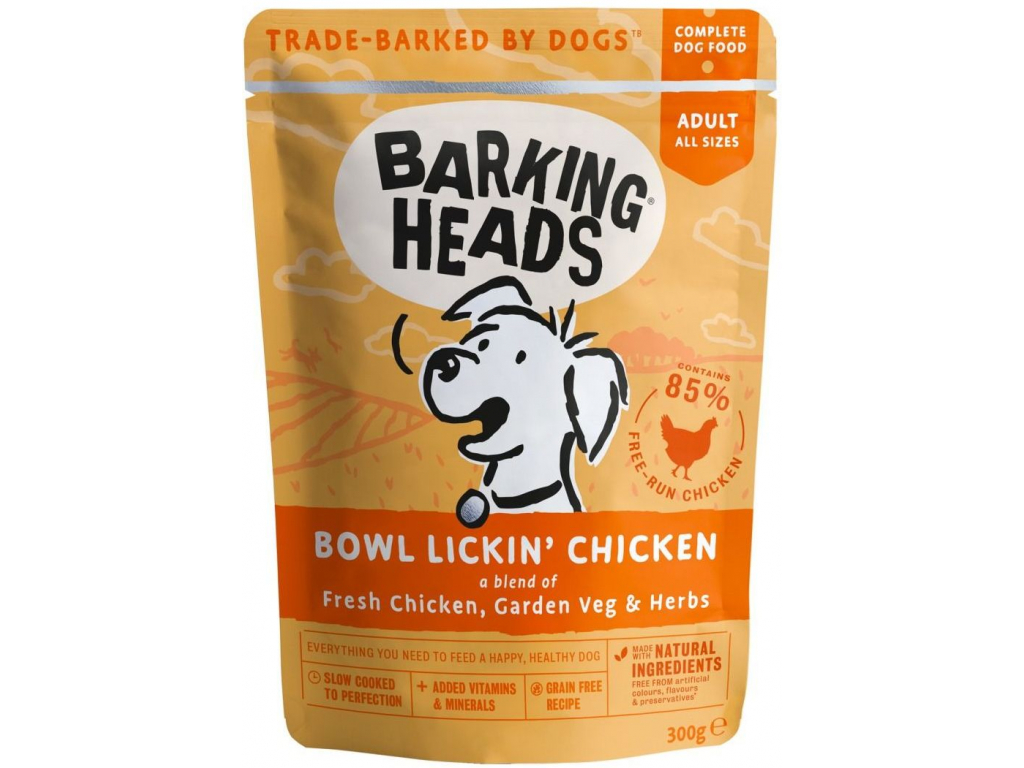 BARKING HEADS kapsička Bowl Lickin’ Chicken 300g z kategorie Chovatelské potřeby a krmiva pro psy > Krmiva pro psy > Kapsičky pro psy