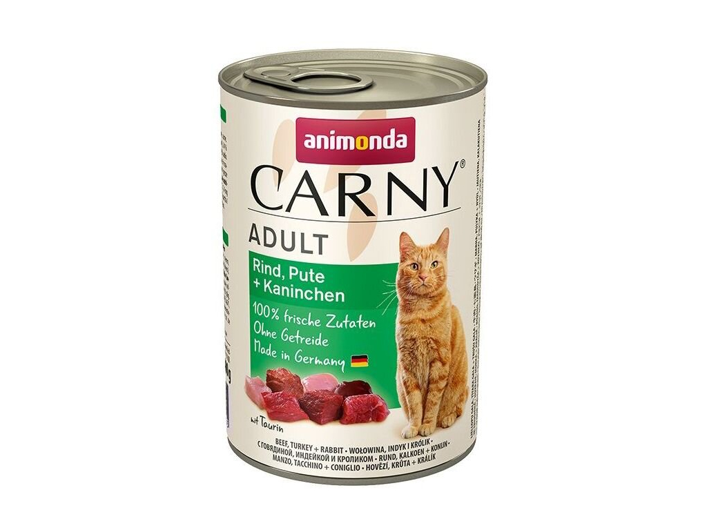 Animonda Carny Adult krůta + králík 400g z kategorie Chovatelské potřeby a krmiva pro kočky > Krmivo a pamlsky pro kočky > Konzervy pro kočky