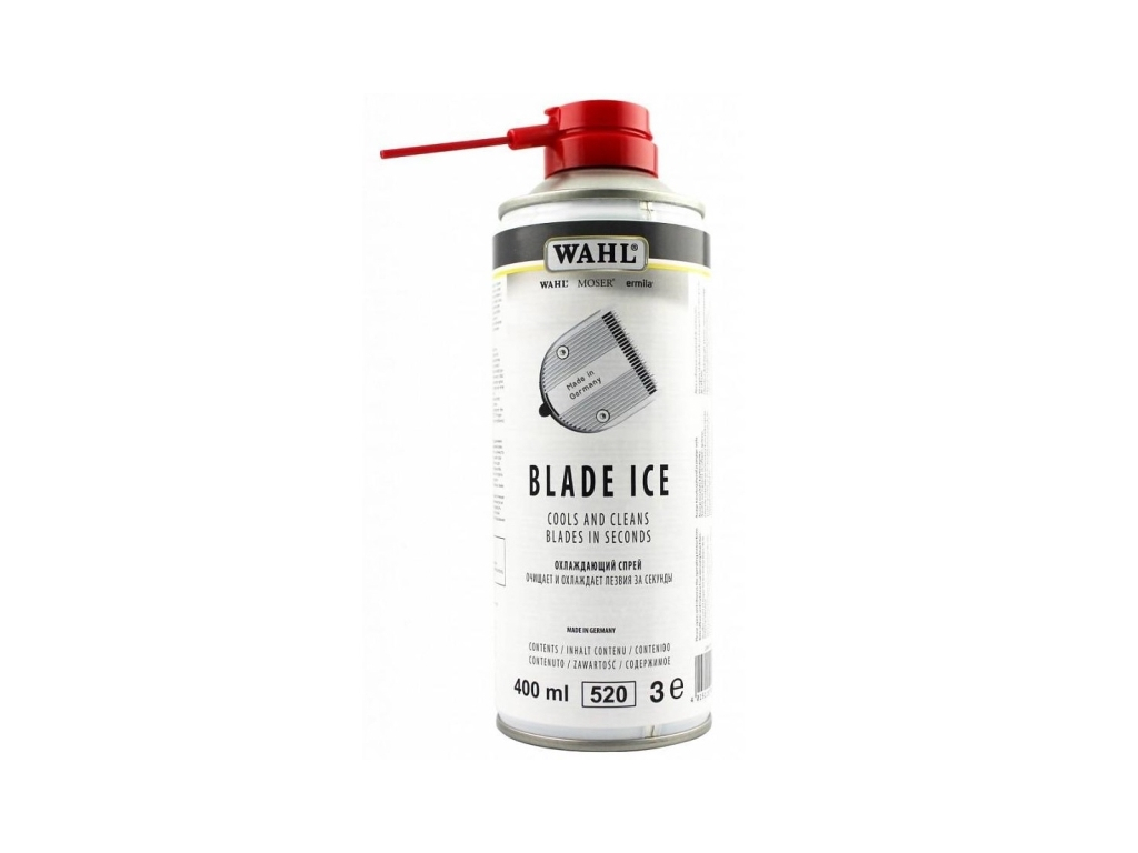 Moser Blade Ice 4v1 sprej na strojky 400ml z kategorie Chovatelské potřeby a krmiva pro psy > Hygiena a kosmetika psa > Stříhací strojky pro psy