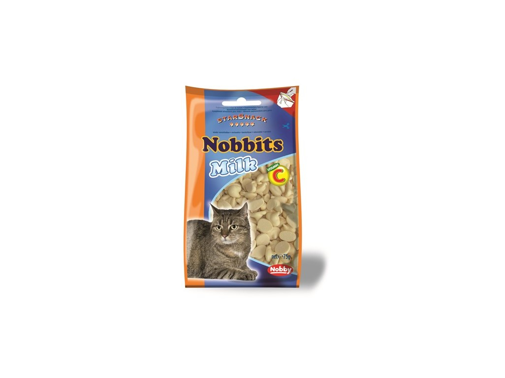 Nobby StarSnack Nobbits mléčné pamlsky pro kočku 75g z kategorie Chovatelské potřeby a krmiva pro kočky > Krmivo a pamlsky pro kočky > Pamlsky pro kočky