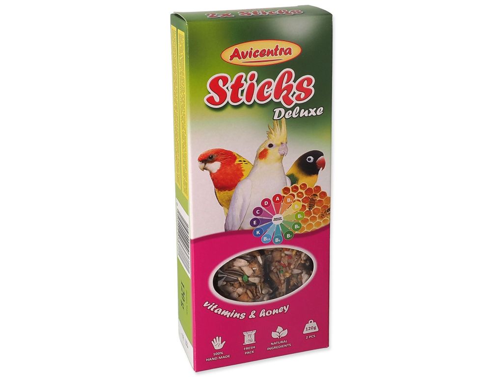 Tyčinky a pamlsky pro ptáky Avicentra