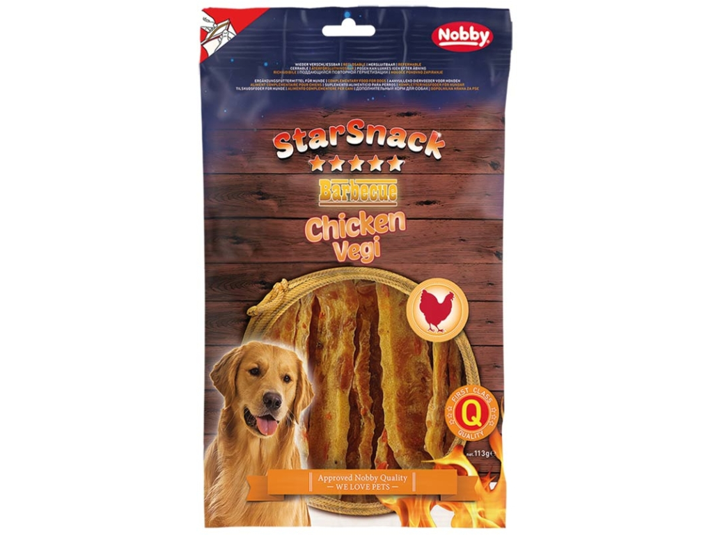 Nobby StarSnack BBQ pamlsky Kuřecí plátky 113g z kategorie Chovatelské potřeby a krmiva pro psy > Pamlsky pro psy > Sušená masíčka pro psy