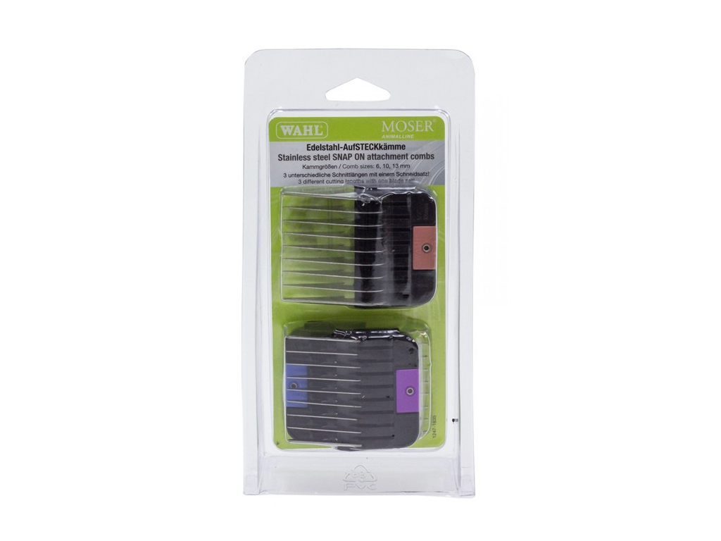 Moser 1247-7445 náhradní kovové nástavce set 3ks 6, 10 a 13mm z kategorie Chovatelské potřeby a krmiva pro psy > Hygiena a kosmetika psa > Stříhací strojky pro psy