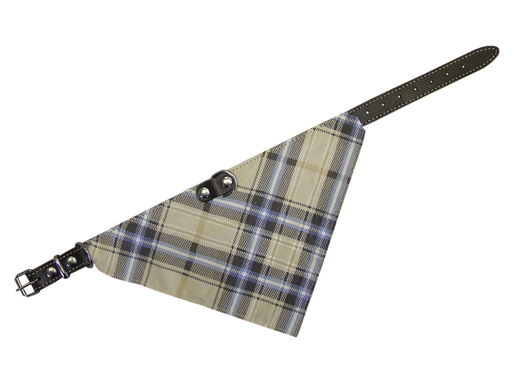 Nobby kožený obojek se šátkem 40cm hnědá z kategorie Chovatelské potřeby a krmiva pro psy > Obojky, vodítka a postroje pro psy > Obojky pro psy