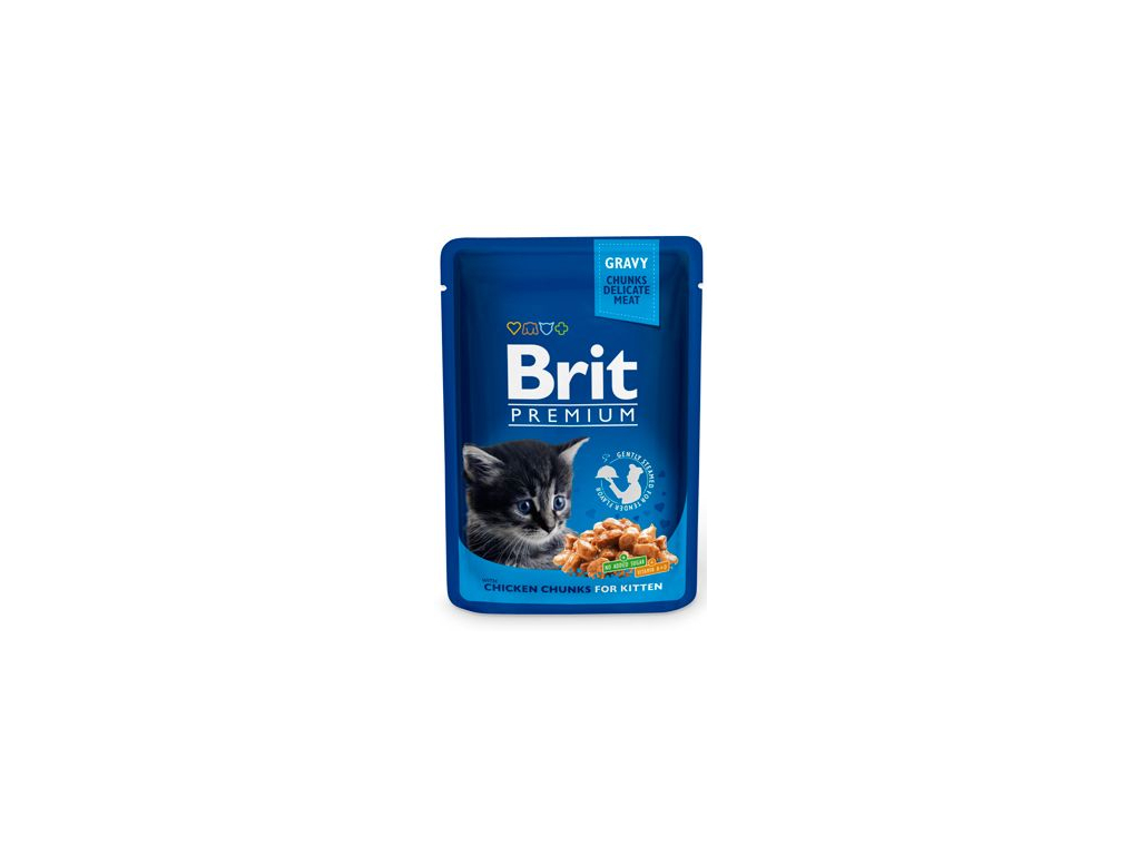 Brit Premium Cat kapsa Chicken Chunks for Kitten 100g z kategorie Chovatelské potřeby a krmiva pro kočky > Krmivo a pamlsky pro kočky > Kapsičky pro kočky