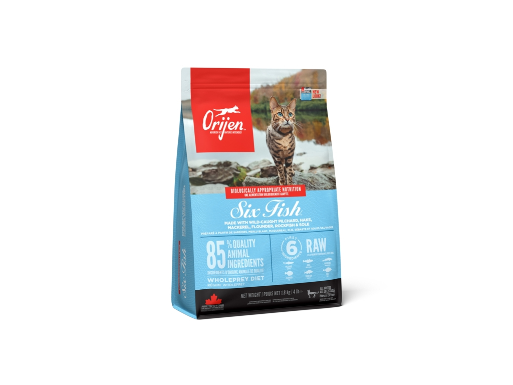 Orijen Cat Six Fish 1,8 kg z kategorie Chovatelské potřeby a krmiva pro kočky > Krmivo a pamlsky pro kočky > Granule pro kočky