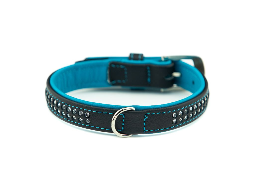 Nobby Pacific Deluxe obojek se Swarovski krystaly M 47cm tyrkysová z kategorie Chovatelské potřeby a krmiva pro psy > Obojky, vodítka a postroje pro psy > Obojky pro psy