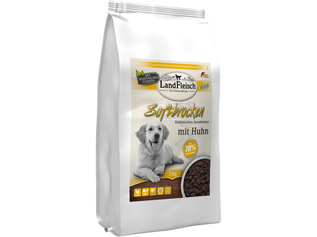 Landfleisch Dog Softbrocken Adult kuřecí 5 kg z kategorie Chovatelské potřeby a krmiva pro psy > Krmiva pro psy > Granule pro psy