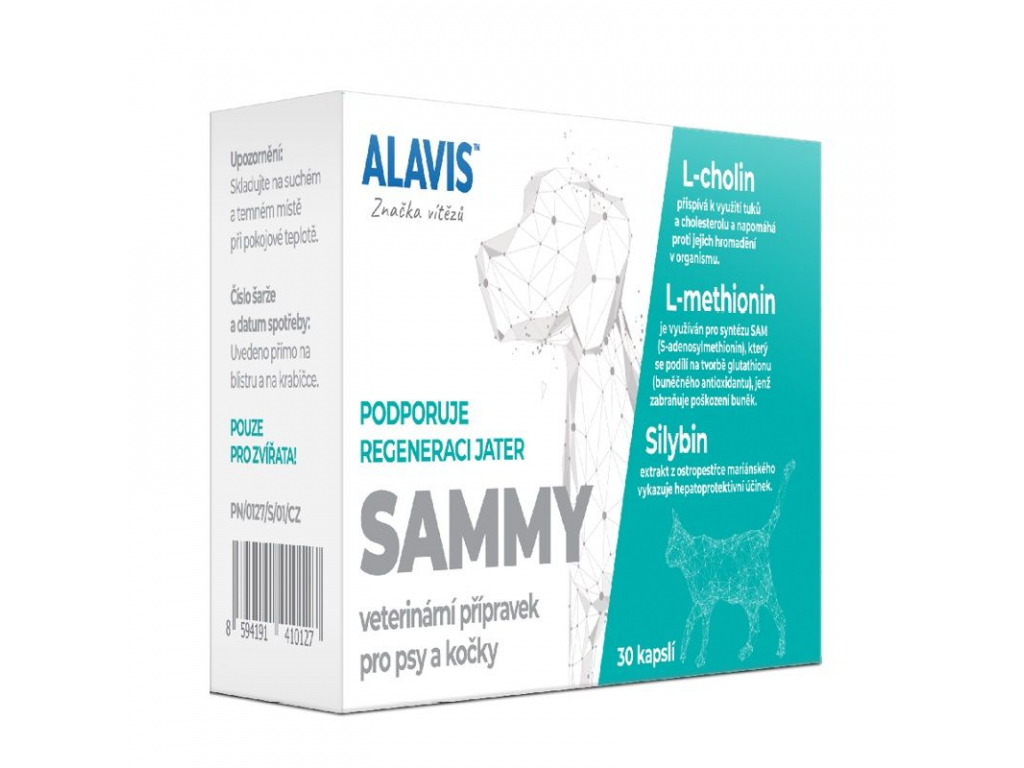 Alavis SAMMY pro psy a kočky 30cps z kategorie Chovatelské potřeby a krmiva pro kočky > Vitamíny a léčiva pro kočky > Ledviny a játra koček