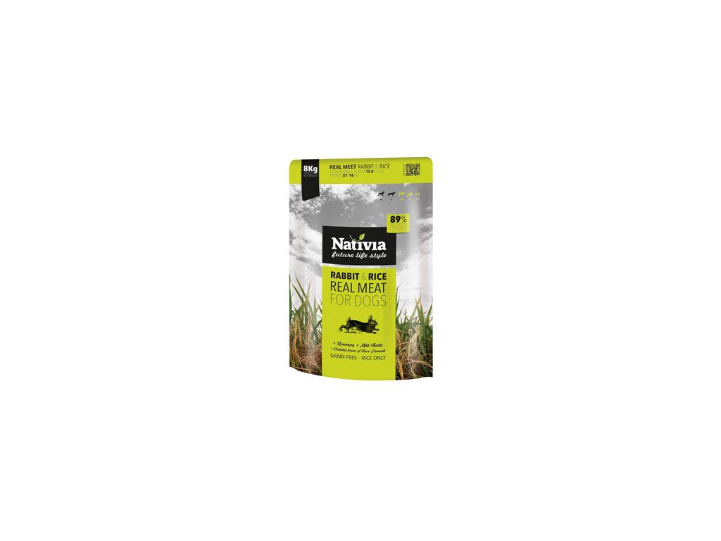 Nativia Real Meat Rabbit&Rice 8kg z kategorie Chovatelské potřeby a krmiva pro psy > Krmiva pro psy > Granule pro psy