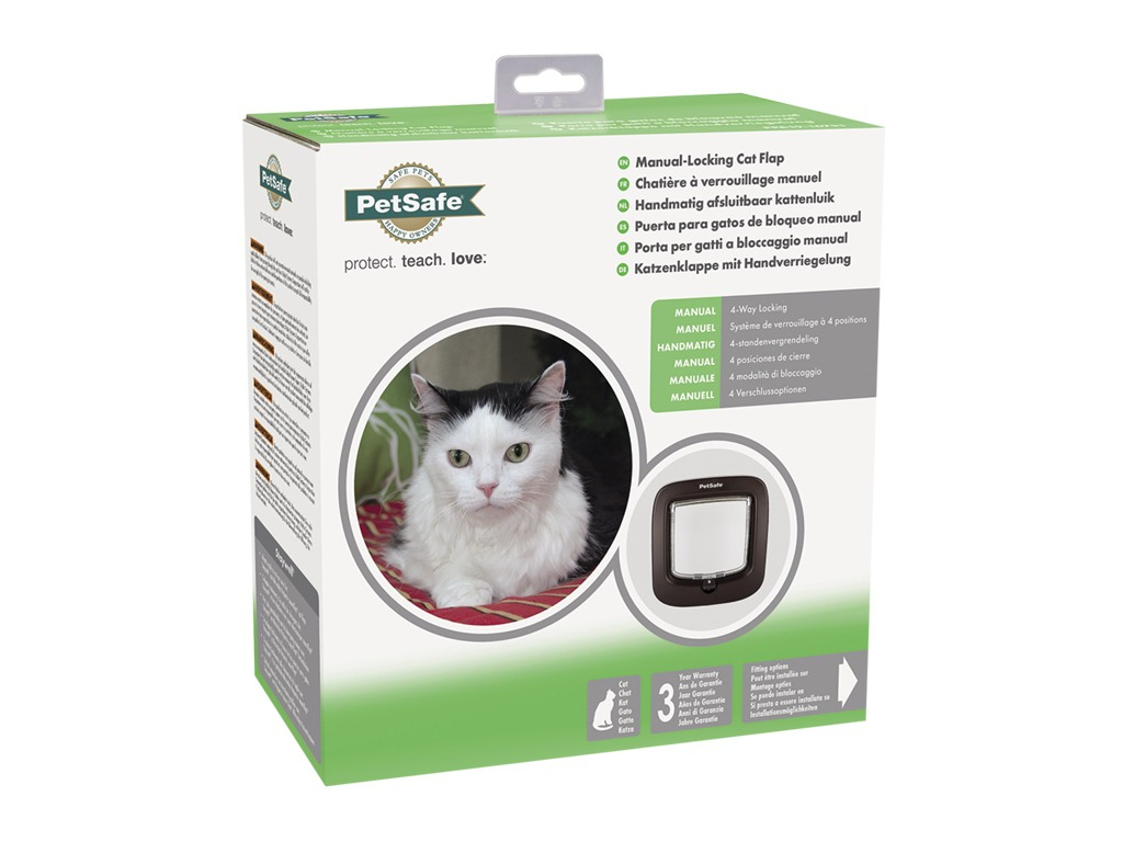 PetSafe Manual Cat Flap dvířka pro kočky do 8 kg hnědá z kategorie Chovatelské potřeby a krmiva pro kočky > Pelíšky, dvířka a ostatní doplňky pro kočky > Dvířka pro kočky