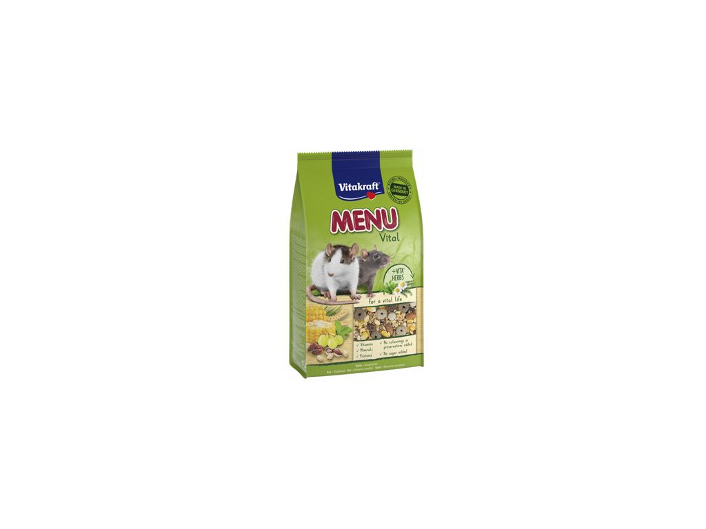 Vitakraft Rodent Rat Menu Vital krmivo pro potkany 1kg z kategorie Chovatelské potřeby a krmiva pro hlodavce a malá zvířata > Krmiva pro hlodavce a malá zvířata