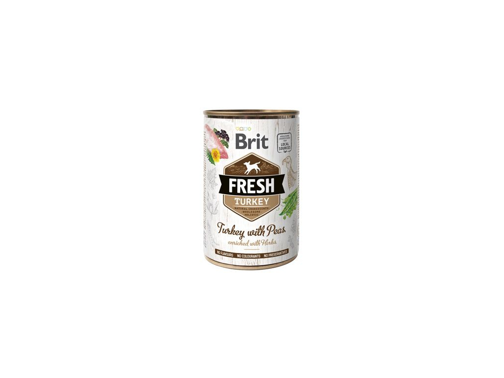 Brit Dog Fresh konzerva Turkey with Peas 400g z kategorie Chovatelské potřeby a krmiva pro psy > Krmiva pro psy > Konzervy pro psy
