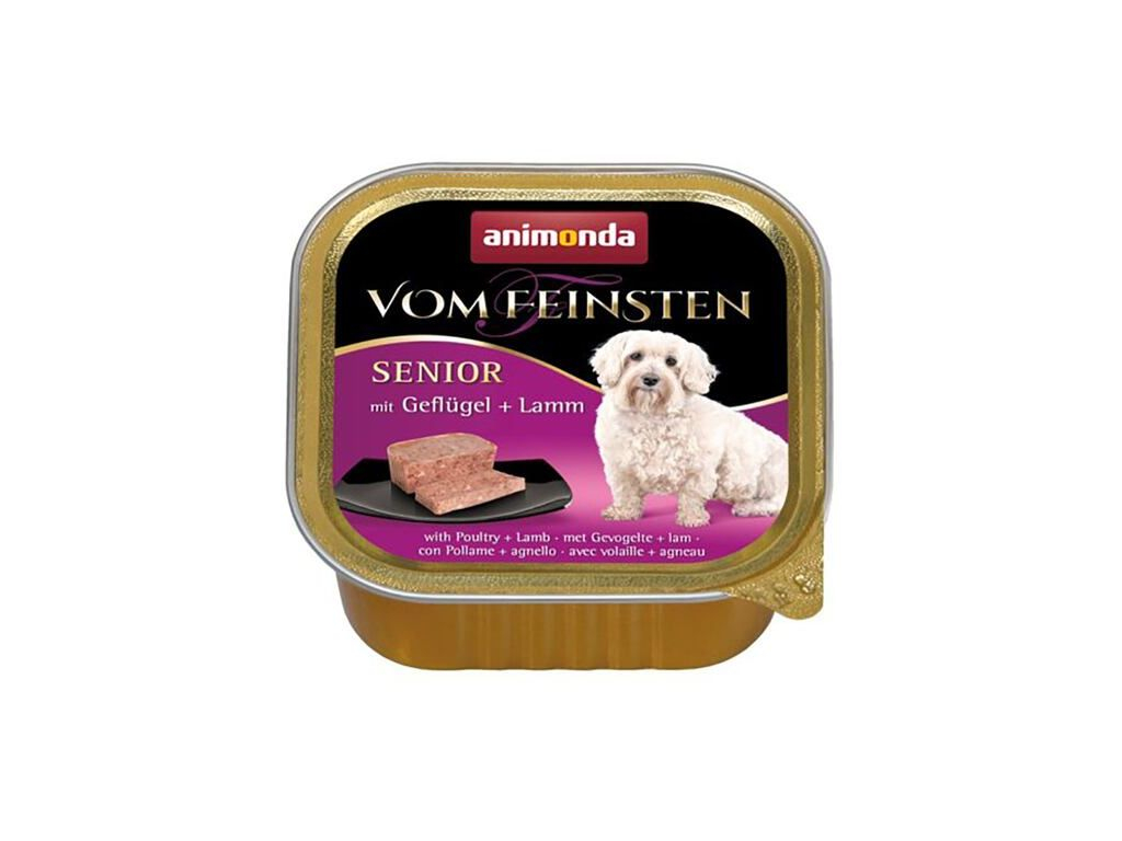 Animonda Vom Feinsten Senior paštika pro psy drůbeží, jehněčí 150g z kategorie Chovatelské potřeby a krmiva pro psy > Krmiva pro psy > Vaničky, paštiky pro psy
