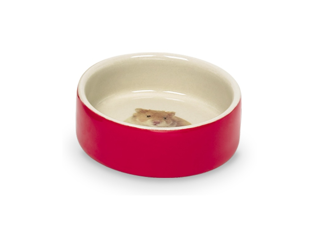 Nobby Hamster keramická miska hlodavec 7,5 x 2,5cm červená z kategorie Chovatelské potřeby a krmiva pro hlodavce a malá zvířata > Misky, napaječky > Misky