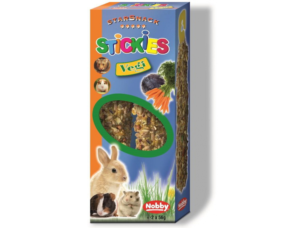 Nobby StarSnack závěsná tyčinka zeleninová 2x56g z kategorie Chovatelské potřeby a krmiva pro hlodavce a malá zvířata > Pamlsky pro hlodavce