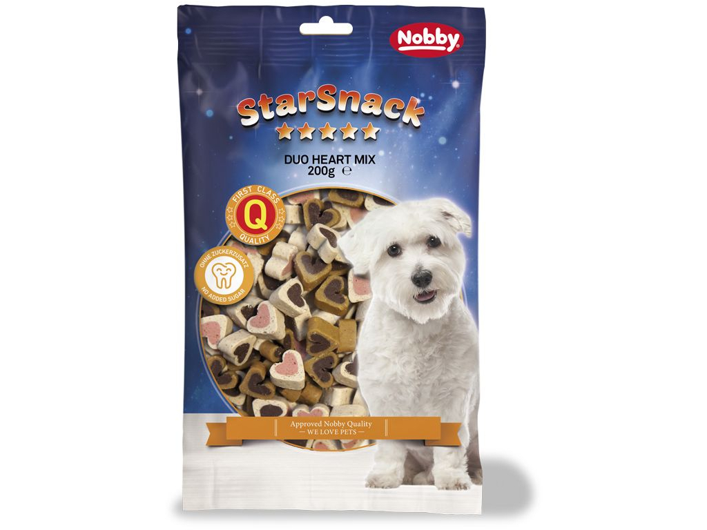 Nobby StarSnack Duo Heart Mix pamlsky pro psa 200g z kategorie Chovatelské potřeby a krmiva pro psy > Pamlsky pro psy > Poloměkké pamlsky pro psy