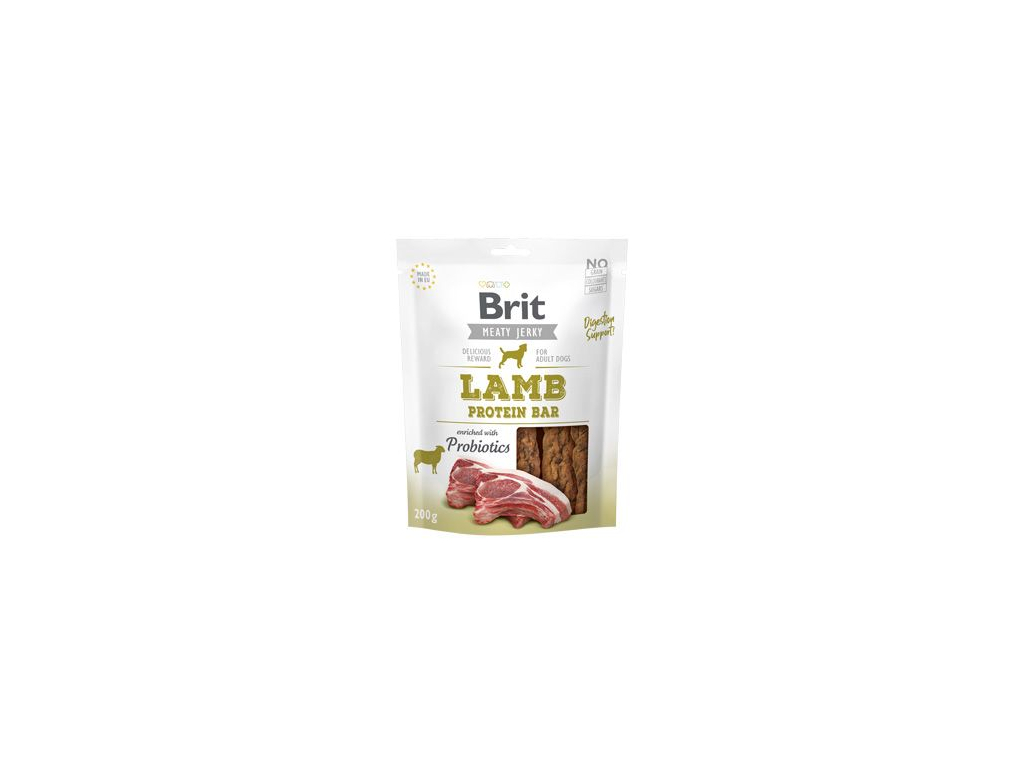 Brit pamlsky Jerky Lamb Protein Bar 200 g z kategorie Chovatelské potřeby a krmiva pro psy > Pamlsky pro psy > Sušená masíčka pro psy