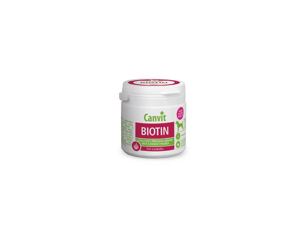 Canvit Biotin pro psy do 25kg 100g z kategorie Chovatelské potřeby a krmiva pro psy > Vitamíny a léčiva pro psy > Kůže a srst psů