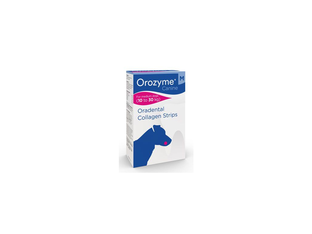 Orozyme žvýkací plátky M (10-30kg) 141g z kategorie Chovatelské potřeby a krmiva pro psy > Hygiena a kosmetika psa > Péče o psí zuby