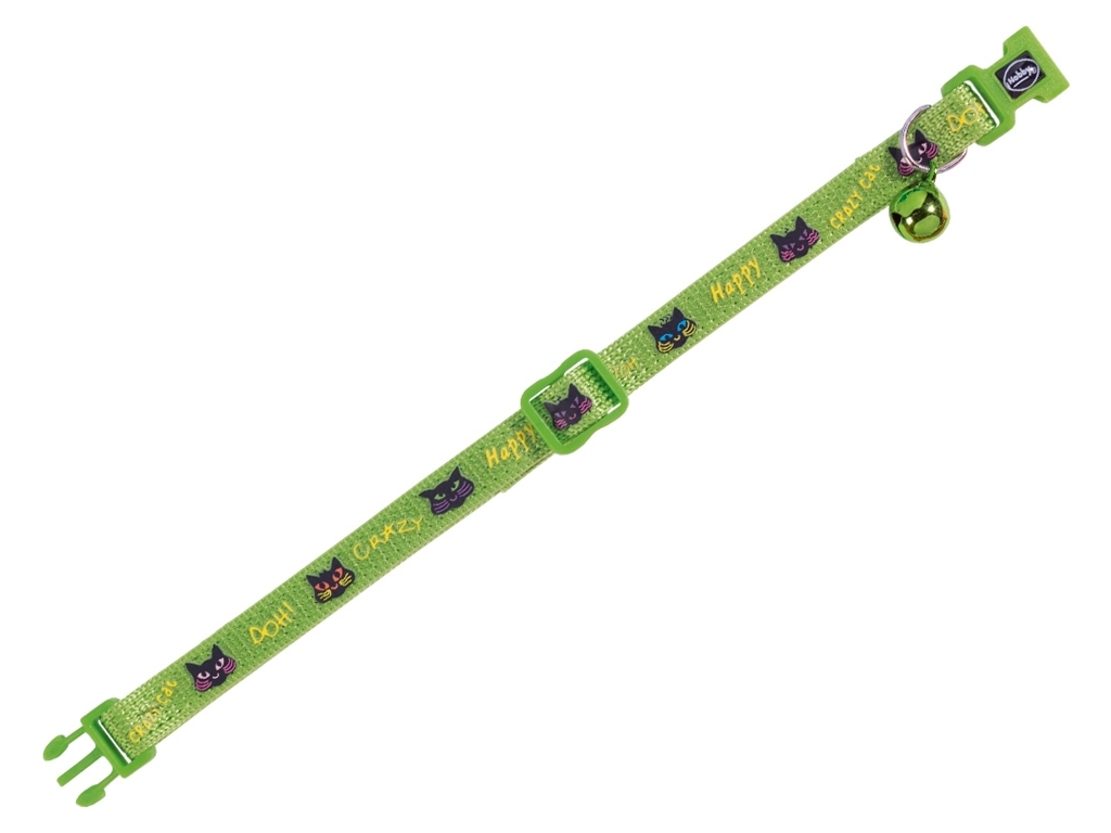 Nobby Happy Cat Green obojek s rolničkou pro kočky zelený 1ks z kategorie Chovatelské potřeby a krmiva pro kočky > Obojky a vodítka pro kočky > obojky pro kočky