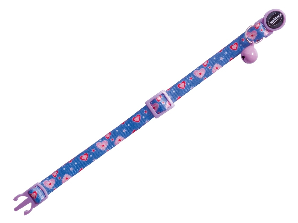 Nobby Heart LIght Blue obojek s rolničkou pro kočky světle modrý 1ks z kategorie Chovatelské potřeby a krmiva pro kočky > Obojky a vodítka pro kočky > obojky pro kočky