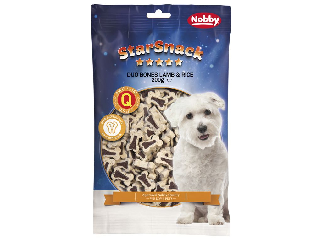 Nobby StarSnack pamlsky pro psy kostičky velké jehně s rýží 200g z kategorie Chovatelské potřeby a krmiva pro psy > Pamlsky pro psy > Poloměkké pamlsky pro psy