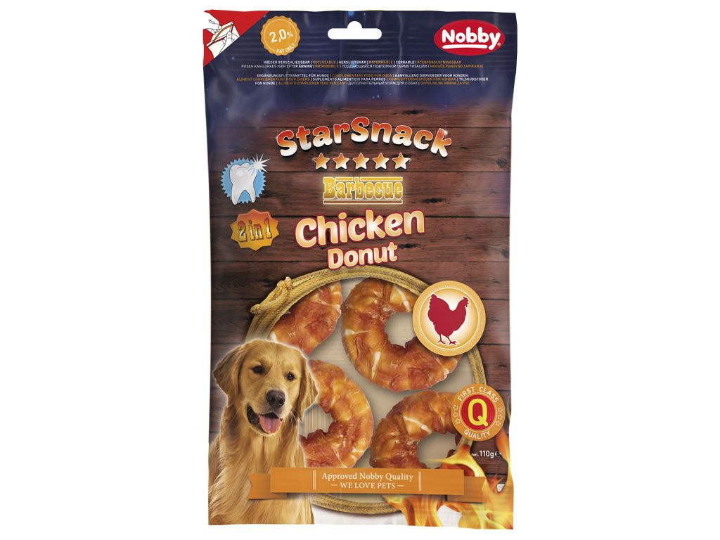 Nobby StarSnack Chicken Donut pamlsky 5cm 110g z kategorie Chovatelské potřeby a krmiva pro psy > Pamlsky pro psy > Bílé kosti pro psy
