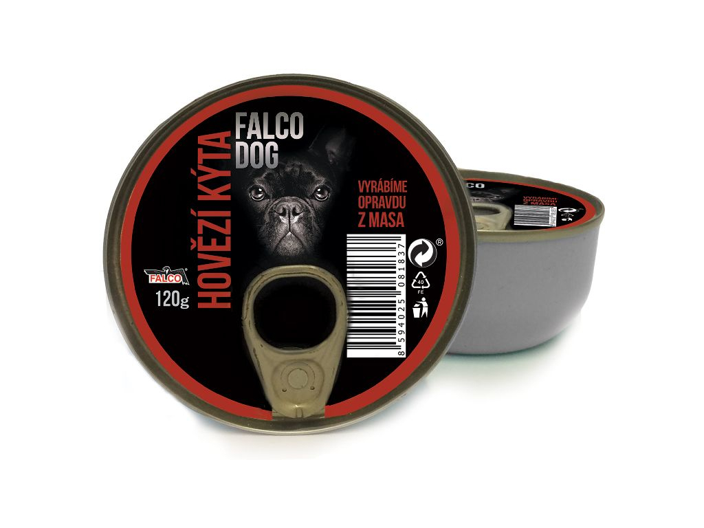 Falco Dog Hovězí kýta konzerva pro psy 120g z kategorie Chovatelské potřeby a krmiva pro psy > Krmiva pro psy > Konzervy pro psy