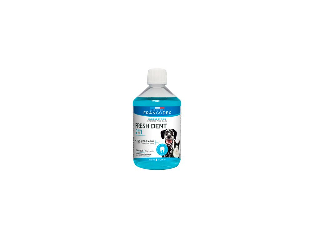 Francodex Fresh Dent doplněk pro psy a kočky 500ml z kategorie Chovatelské potřeby a krmiva pro psy > Hygiena a kosmetika psa > Péče o psí zuby